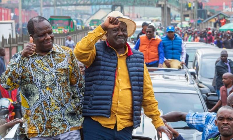 File image of Raila Odinga and Wycliffe Oparanya.
